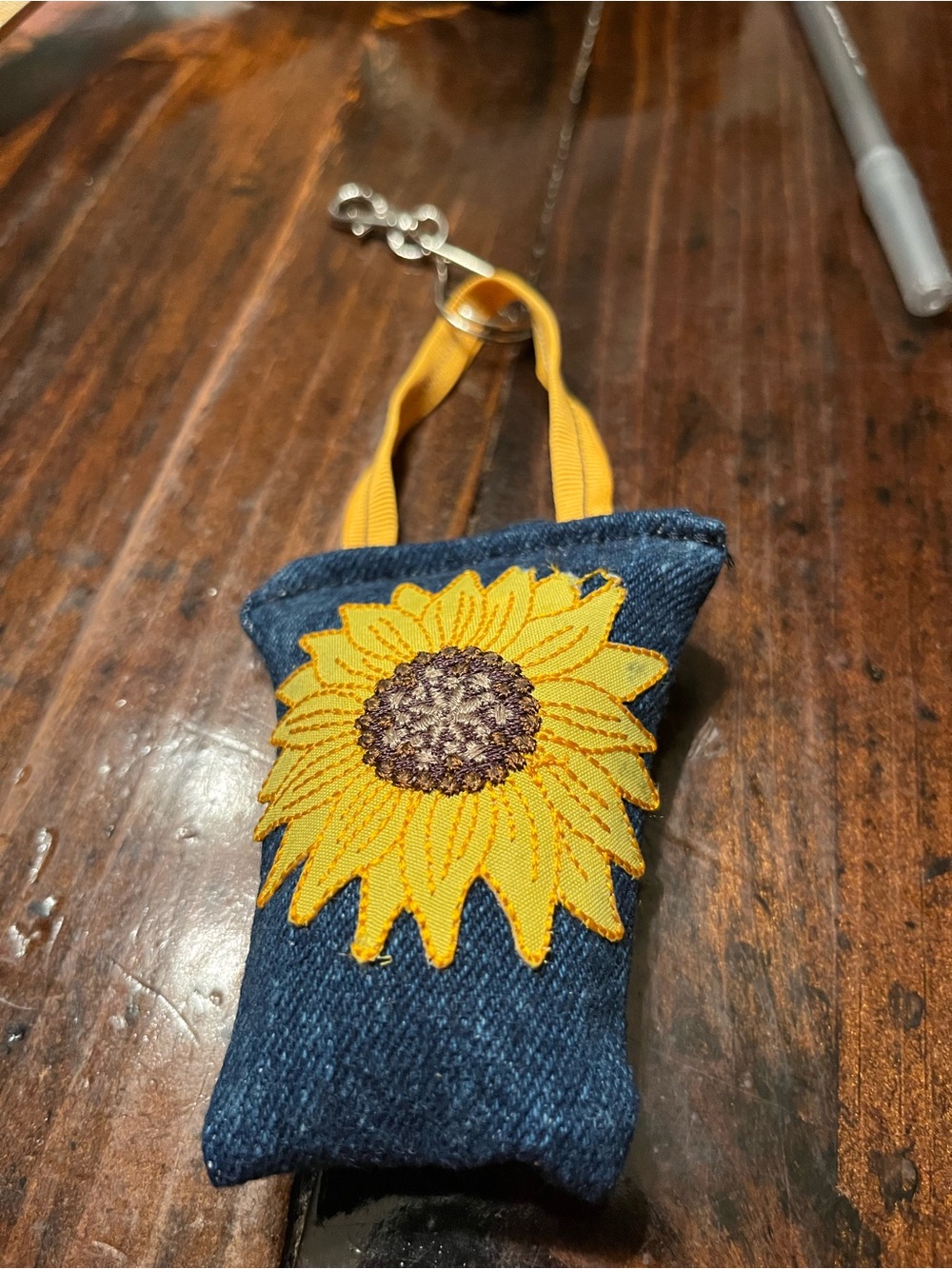 Sunflower Denim Key chain - Yellow